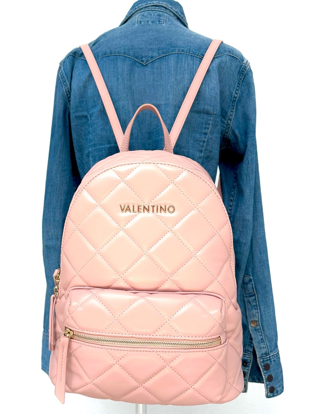 Mario Valentino Blush Pink Quilted Backpack